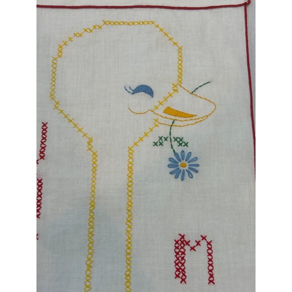 Vintage Embroidered Growth Chart With Duck Design "Watch Me Grow" - Picture 8 of 9